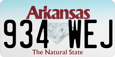 AR license plate 934WEJ