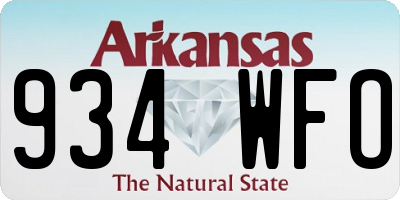 AR license plate 934WFO