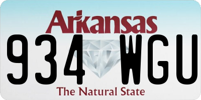 AR license plate 934WGU