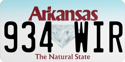AR license plate 934WIR