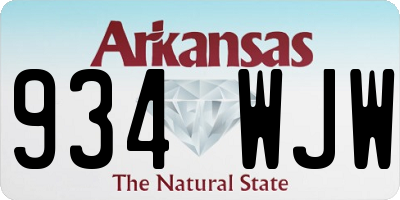 AR license plate 934WJW