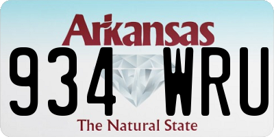 AR license plate 934WRU