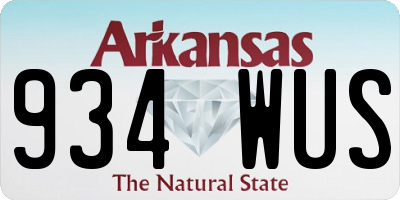 AR license plate 934WUS