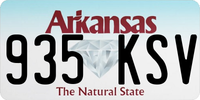 AR license plate 935KSV
