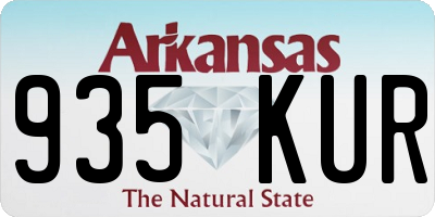AR license plate 935KUR