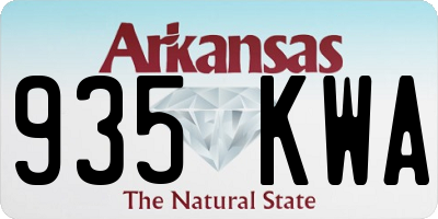 AR license plate 935KWA