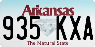 AR license plate 935KXA