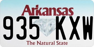 AR license plate 935KXW