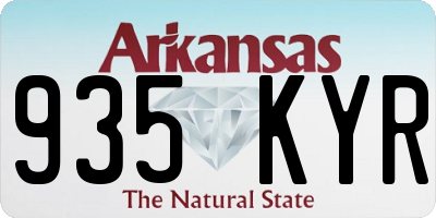 AR license plate 935KYR