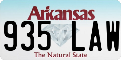 AR license plate 935LAW