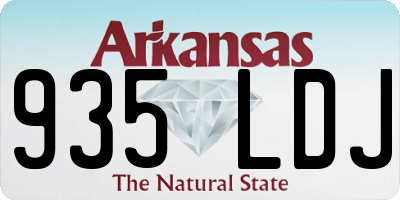 AR license plate 935LDJ