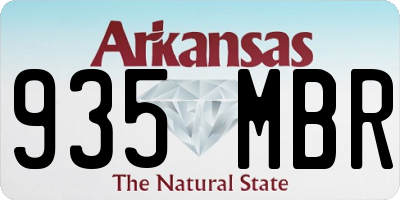 AR license plate 935MBR