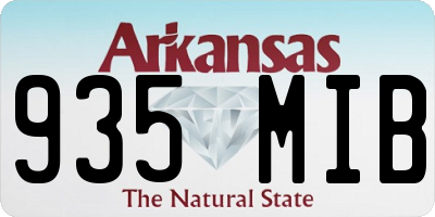 AR license plate 935MIB