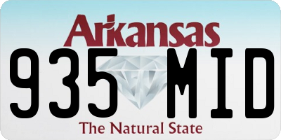 AR license plate 935MID