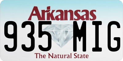 AR license plate 935MIG