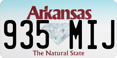 AR license plate 935MIJ