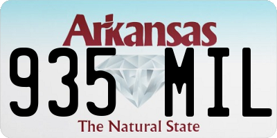 AR license plate 935MIL