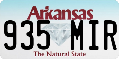 AR license plate 935MIR