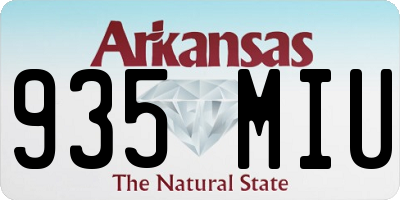 AR license plate 935MIU