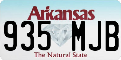 AR license plate 935MJB