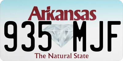 AR license plate 935MJF