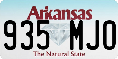 AR license plate 935MJO