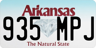 AR license plate 935MPJ