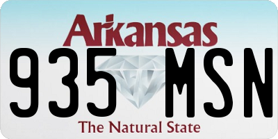 AR license plate 935MSN