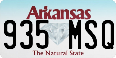 AR license plate 935MSQ