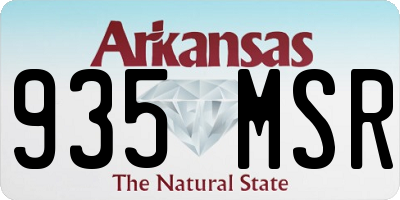 AR license plate 935MSR