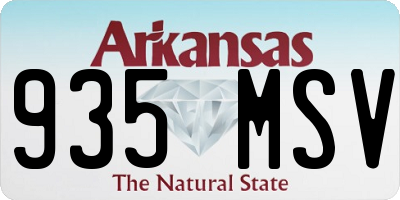 AR license plate 935MSV