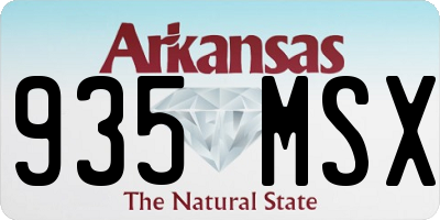 AR license plate 935MSX