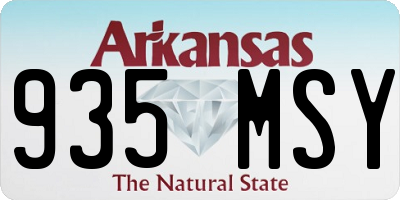 AR license plate 935MSY