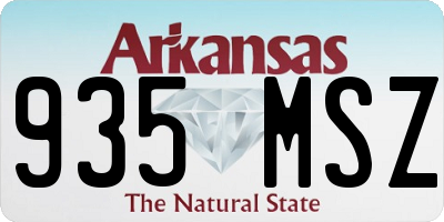 AR license plate 935MSZ
