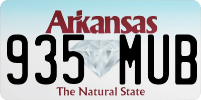 AR license plate 935MUB