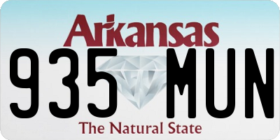 AR license plate 935MUN