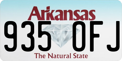 AR license plate 935OFJ