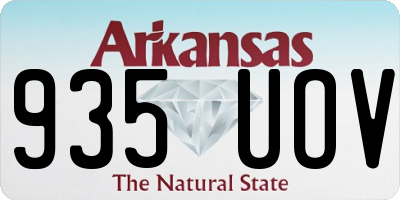 AR license plate 935UOV