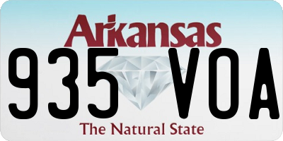 AR license plate 935VOA