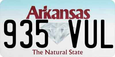 AR license plate 935VUL