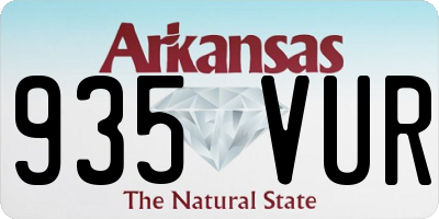 AR license plate 935VUR
