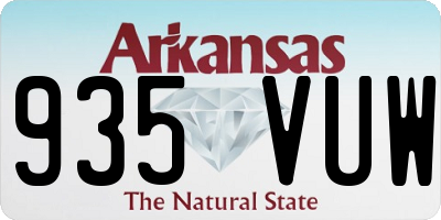 AR license plate 935VUW