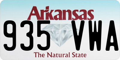 AR license plate 935VWA