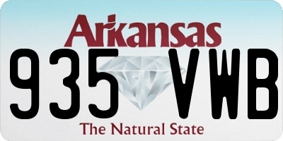 AR license plate 935VWB