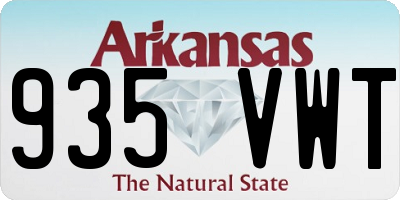 AR license plate 935VWT