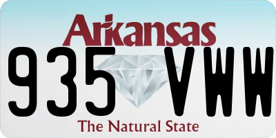 AR license plate 935VWW
