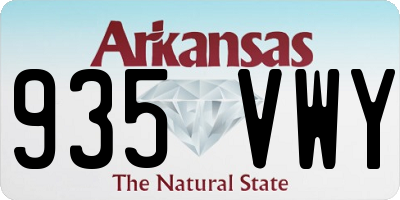 AR license plate 935VWY