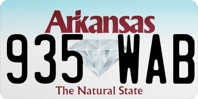 AR license plate 935WAB
