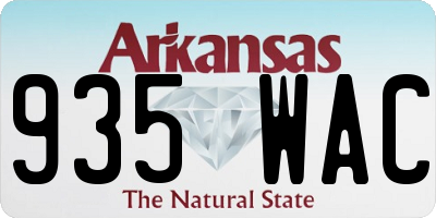 AR license plate 935WAC