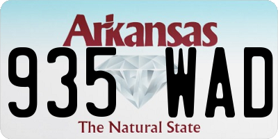 AR license plate 935WAD